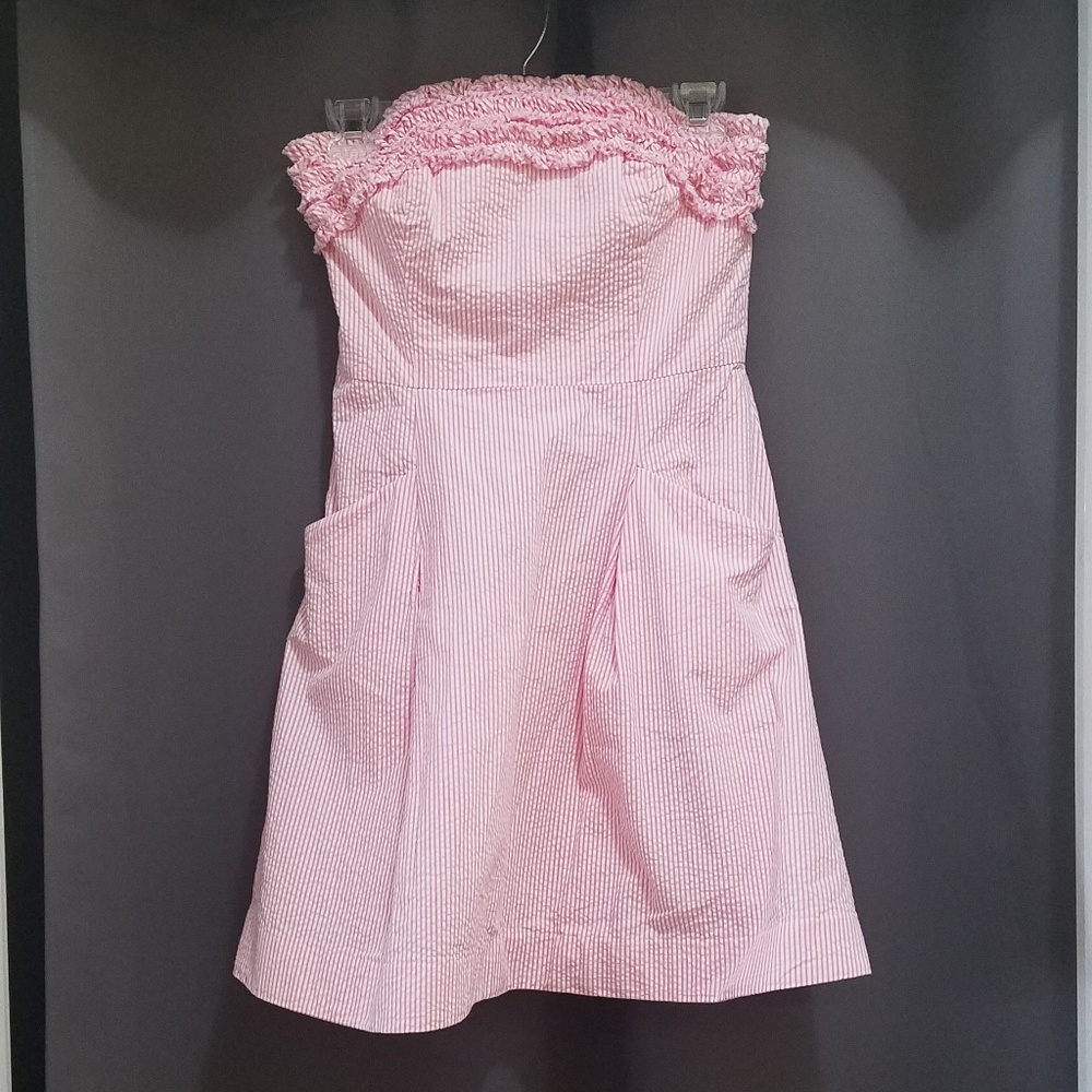 Lilly Pulitzer strapless dress.